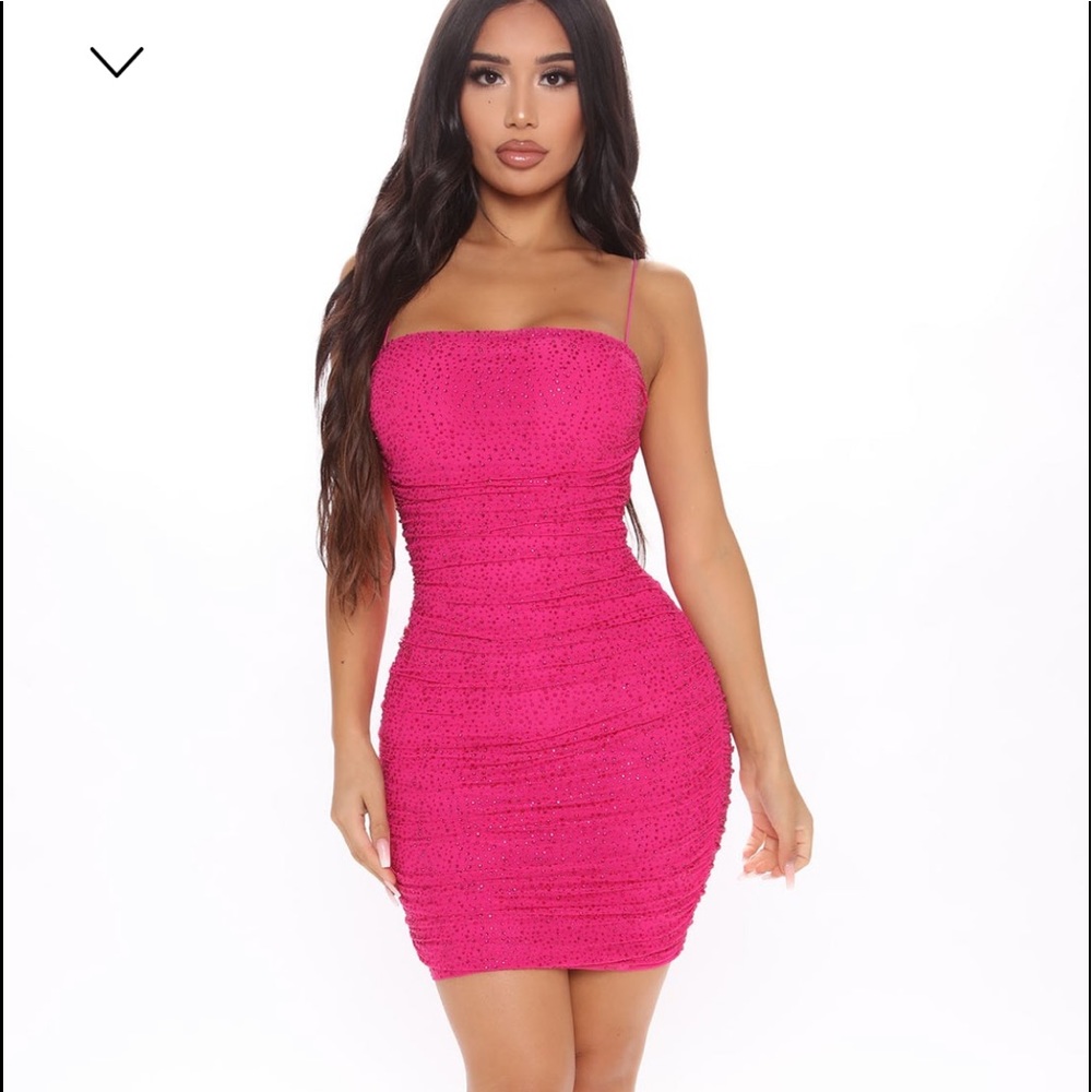 Hot pink diamond club dress